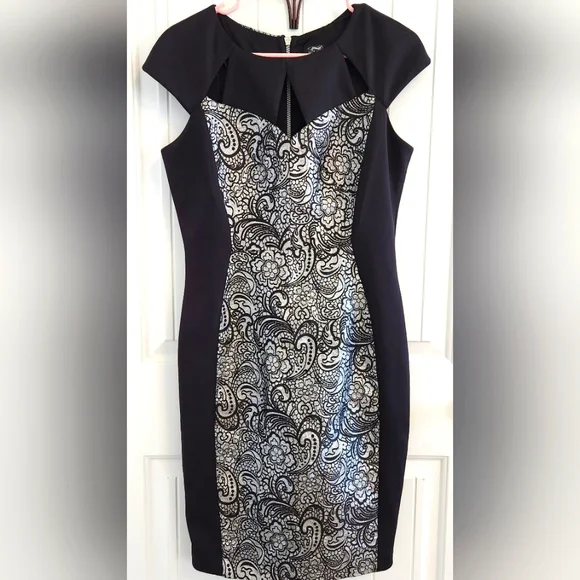 Jax | Dresses | Jax Black Metallic Silver Lace Dress | Poshmark Jax | Dresses | Jax Black Metallic Silver Lace Dress | Poshmark